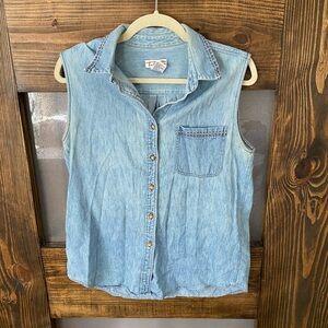 Talbots Light Blue Denim Top